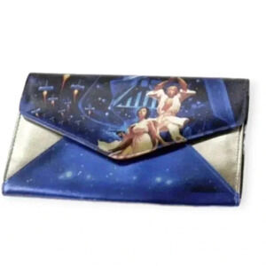 Rare Original Star Wars Wallet Vintage Wrap Lucas Films Blue